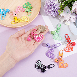 10Pcs 10 Colors Acrylic Heart Pendant Decorations&nbsp;HJEW-BBC0001-52