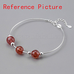 Anti-Tarnish Rhodium Plated 925 Sterling Silver Bangles&nbsp;BJEW-G681-01B-P
