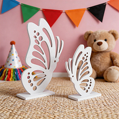 2Pcs Butterfly Wood Sculpture Display Decorations&nbsp;DJEW-WH0053-78