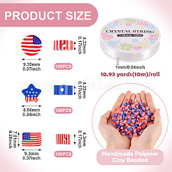 Independence Day Theme DIY Handmade Polymer Clay Beaded Bracelets Making Kits&nbsp;DIY-TA0012-69