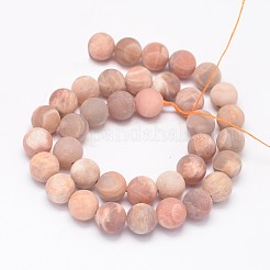 Round Natural Sunstone Beads Strands&nbsp;G-K068-29-6mm