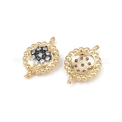 Brass Pave Clear Cubic Zirconia Connector Charms&nbsp;KK-L251-19G-02