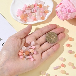 130Pcs 11 Styles Synthetic Coral & Natural Pink Opal & Dyed Malaysia Jade & Rose Quartz & Pink Aventurine Beads&nbsp;G-YW0002-98