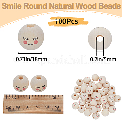 100Pcs Maple Wood European Beads&nbsp;WOOD-GF0001-97