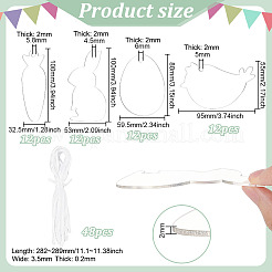 1 Set Transparent Acrylic Blank Big Pendants Decoration&nbsp;HJEW-BC0001-48