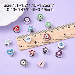 30Pcs 3 Styles CCB Plastic European Beads&nbsp;CCB-YW0001-61