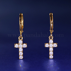 Fashionable Cross Brass Hoop Earrings&nbsp;WA8660