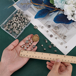 100Pcs 10 Styles Tibetan Silver Beads&nbsp;FIND-FG0003-84