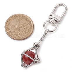 304 Stainless Steel Chain Pouch Natural Gemstone Pendant Decorations&nbsp;HJEW-JM01889-01
