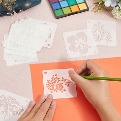 20Pcs Flower PET Plastic Hollow Out Drawing Painting Stencils Templates&nbsp;DIY-GF0012-41