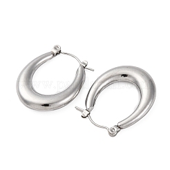 Non-Tarnish 304 Stainless Steel Chunky Oval Hoop Earrings for Women&nbsp;EJEW-F283-08P-1