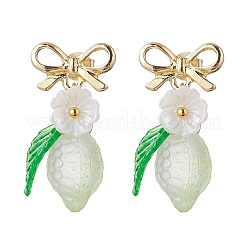 Alloy & Transparent Glass & Lampwork Stud Earrings&nbsp;EJEW-JE06322-02
