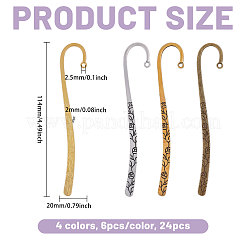24Pcs 4 Colors Alloy Bookmark Findings&nbsp;FIND-GL0002-28