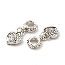 Rack Plating Alloy Rhinestone European Dangle Charms&nbsp;PALLOY-P289-14P-02