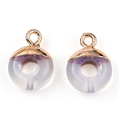 Synthetic Opalite Flat Round/Donut Charms&nbsp;G-I347-18
