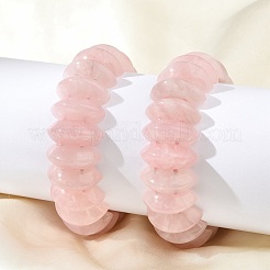 Bicone Natural Rose Quartz Beads Stretch Bracelets for Women&nbsp;BJEW-C097-05C