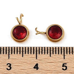 Ion Plating(IP) 304 Stainless Steel Micro Pave Cubic Zirconia Charms&nbsp;STAS-Z094-02G-09