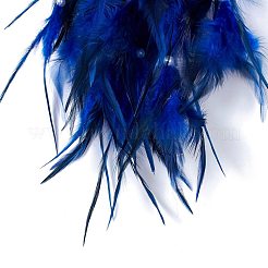 Handmade Evil Eye Woven Net/Web with Feather Wall Hanging Decoration&nbsp;HJEW-K035-05