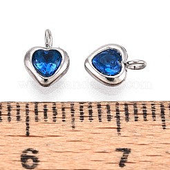 304 Stainless Steel Micro Pave Cubic Zirconia Pendants&nbsp;STAS-L022-396C-P