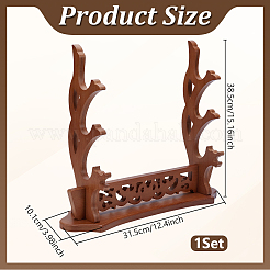 3-Tier Desktop Hollow MDF Board Sword Display Racks&nbsp;ODIS-WH0108-083B-02