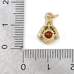 Insect Brass Micro Pave Cubic Zirconia Charms&nbsp;KK-Z123-10G