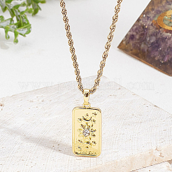 1Pc Brass with Cubic Zirconia Pendants Necklaces&nbsp;NJEW-LP0001-46F-G