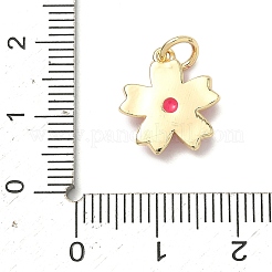Brass Pave Clear Cubic Zirconia Pendants&nbsp;KK-H255-06G-04