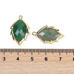 Natural Green Strawberry Quartz Faceted Leaf Pendants&nbsp;G-I375-04G-15