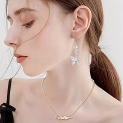 18Pcs 6 Colors Alloy & Glass Butterfly Connector Charms&nbsp;FIND-YW0011-89