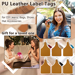 DIY PU Leather Label Tags Keychain Making Kits&nbsp;DIY-OC0014-34