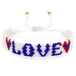 Friendship Word LOVE Loom Pattern MIYUKI Seed Beads Bracelets for Women&nbsp;BJEW-C011-28