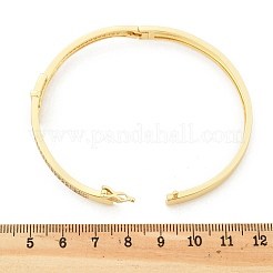 Brass Micro Pave Clear Cubic Zirconia Hinged Bangles for Women&nbsp;BJEW-K274-05G
