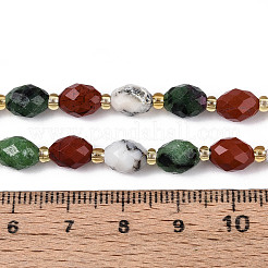 Natural Ruby in Zoisite & Red Jasper & Flower Opal Beads Strands&nbsp;G-T144-21A-01