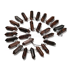 Natural Mahogany Obsidian Double Terminated Point Beads Strands&nbsp;G-H069-A02-01