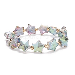 Glass Star Beaded Stretch Bracelet for Women&nbsp;BJEW-JB08273