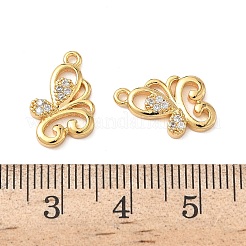 Brass Micro Pave Clear Cubic Zirconia Pendants&nbsp;KK-B160-09G