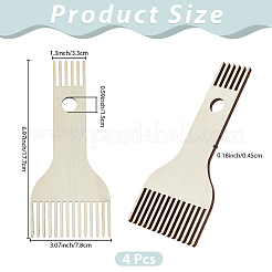 4Pcs Plywood Wooden Yarn Comb&nbsp;TOOL-CY0001-04