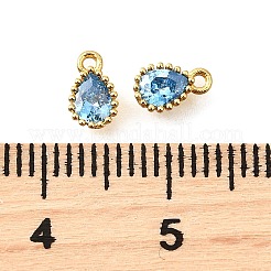 Brass Pave Cubic Zirconia Pendants&nbsp;KK-V011-21G-B