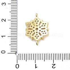Brass Clear Cubic Zirconia Connector Snowflake Connector Charms&nbsp;KK-L229-079G-02