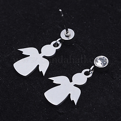 201 Stainless Steel Dangle Stud Earrings&nbsp;EJEW-T008-JN731