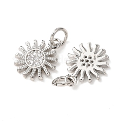 Brass Cubic Zirconia Charms&nbsp;ZIRC-C022-21P