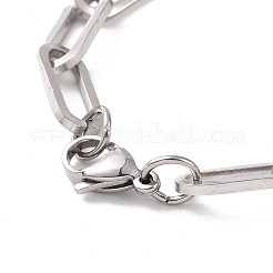 Tarnish Resistant 304 Stainless Steel Paperclip Chain Bracelet for Men Women&nbsp;BJEW-E031-04P-01