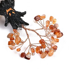 Halloween Theme Natural Carnelian Chips Tree of Life Decorations&nbsp;DJEW-B013-02C