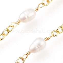 Handmade Beaded Brass Cable Chain&nbsp;CHC-A003-08G