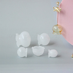 10Pcs 5 Colors Handmade Blown Glass Flower Beads&nbsp;GLAA-GO0001-05A