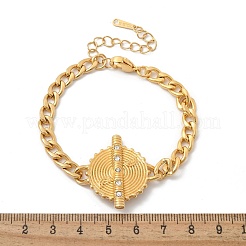 304 Stainless Steel Cuban Link Chain Bracelets for Women&nbsp;STAS-Z117-10G