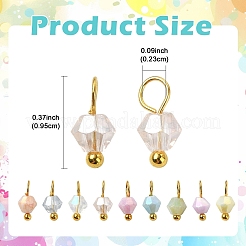 100Pcs 10 Colors Glass Pendants&nbsp;PALLOY-YW00100
