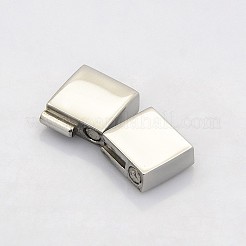 Tarnish Resistant Cuboid 304 Stainless Steel Bayonet Clasps&nbsp;STAS-N042-03
