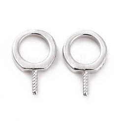 Anti-Tarnish Rhodium Plated 925 Sterling Silver Screw Eye Peg Bails&nbsp;STER-D035-42P