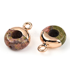 Natural Unakite Flat Round/Donut Charms&nbsp;G-I347-08